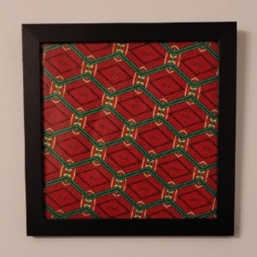 Hand Crafted Red and Green Geometric Art Print